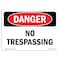 Signmission OSHA Danger Sign, 7" Height, 10" Width, Rigid Plastic, No Trespassing, Landscape, L-1494 OS-DS-P-710-L-1494 - alternate 1